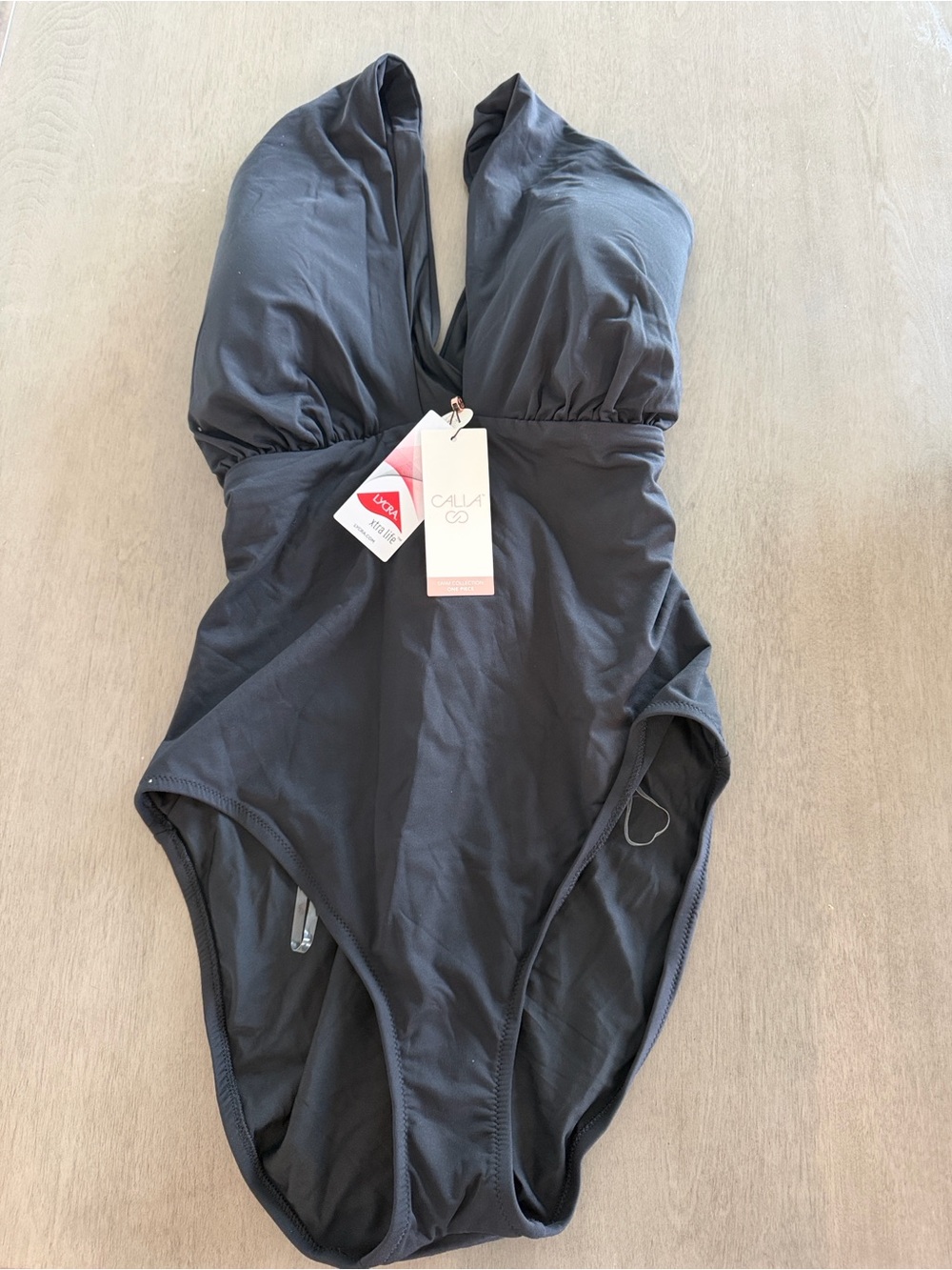 CALIA by Carrie Underwood Black V-Neck One-Piece Swimsuit